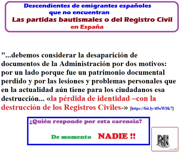 Reclamo LMD: partidas destruidas GuerraCivil